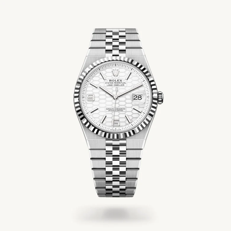 Rolex Land-Dweller 40 in White Rolesor - combination of Oystersteel and white gold, M127334-0001 - Kirk Freeport