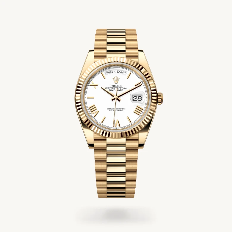 Rolex Day-Date 40 in 18 ct yellow gold, M228238-0042 - Kirk Freeport