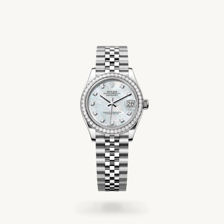 Rolex Datejust 31 in White Rolesor - combination of Oystersteel and white gold, M278384RBR-0008 - Kirk Freeport
