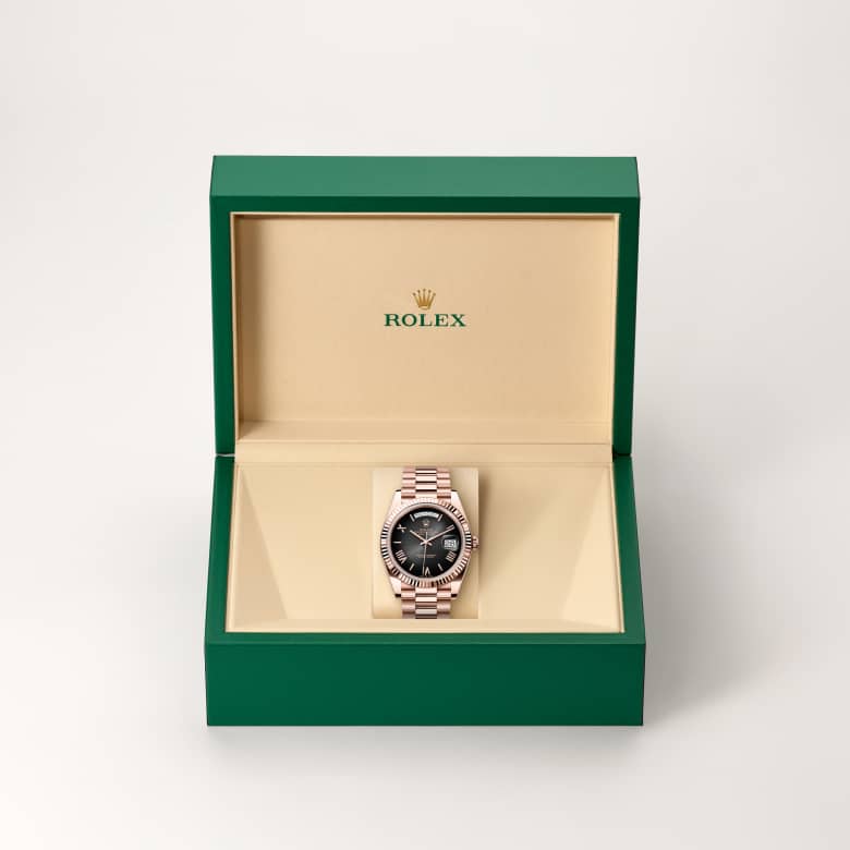 Rolex Day-Date 40 [M228235-0055] in beautiful green presentation box - Kirk Freeport