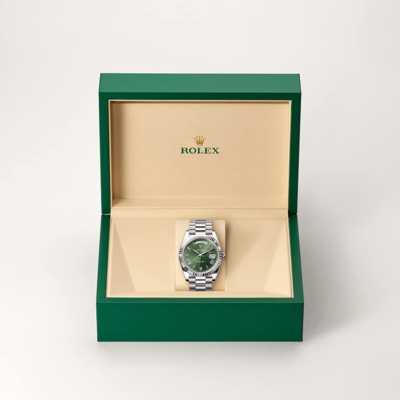Rolex Day-Date 40 [M228239-0033] in beautiful green presentation box - Kirk Freeport