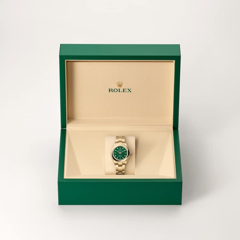 Rolex Oyster Perpetual 28 [M276208-0002] in beautiful green presentation box - Kirk Freeport