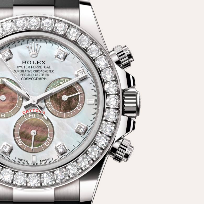 Rolex Cosmograph Daytona [M126589RBR-0001] White and black mother-of-pearl set with diamonds dial - Kirk Freeport