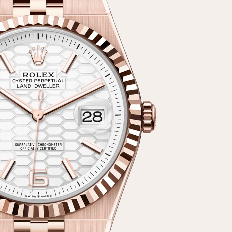 Rolex Land-Dweller 40 [M127335-0001] Intense white, honeycomb motif dial - Kirk Freeport