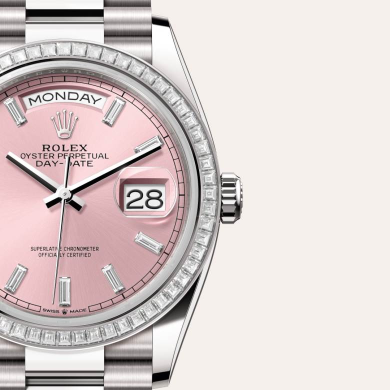 Rolex Day-Date 36 [M128399TBR-0029] Pink set with diamonds dial - Kirk Freeport