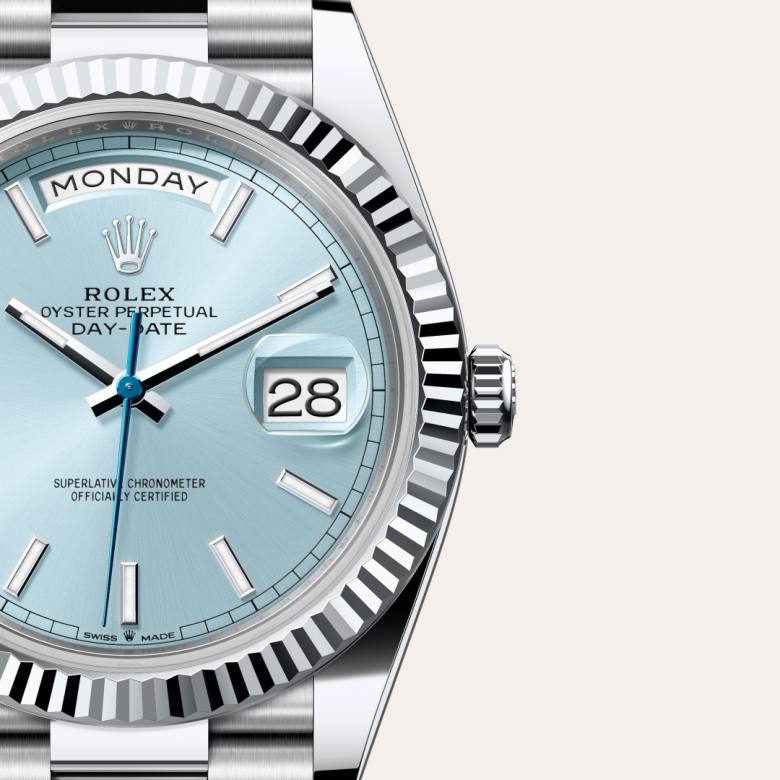 Rolex Day-Date 40 [M228236-0018] Ice blue dial - Kirk Freeport