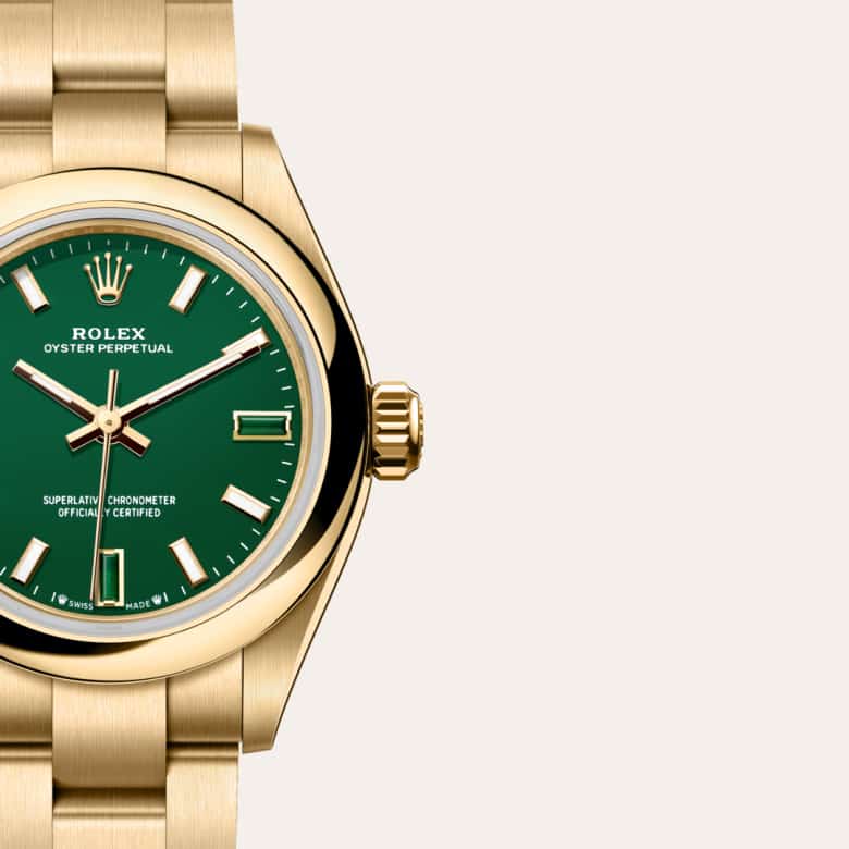 Rolex Oyster Perpetual 28 [M276208-0002] Green stone dial - Kirk Freeport