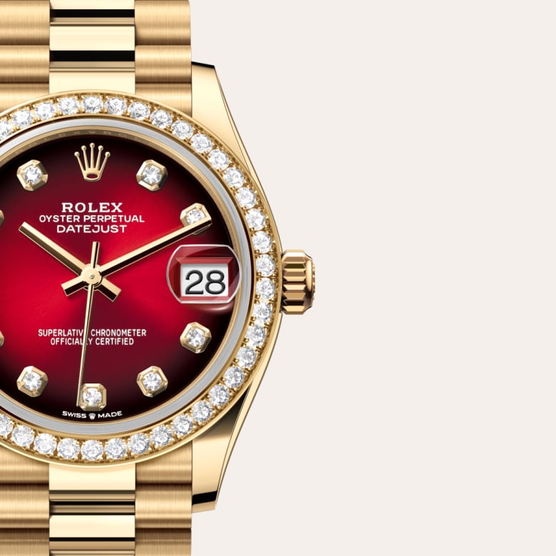 Rolex Datejust 31 [M278288RBR-0041] Red ombré set with diamonds dial - Kirk Freeport
