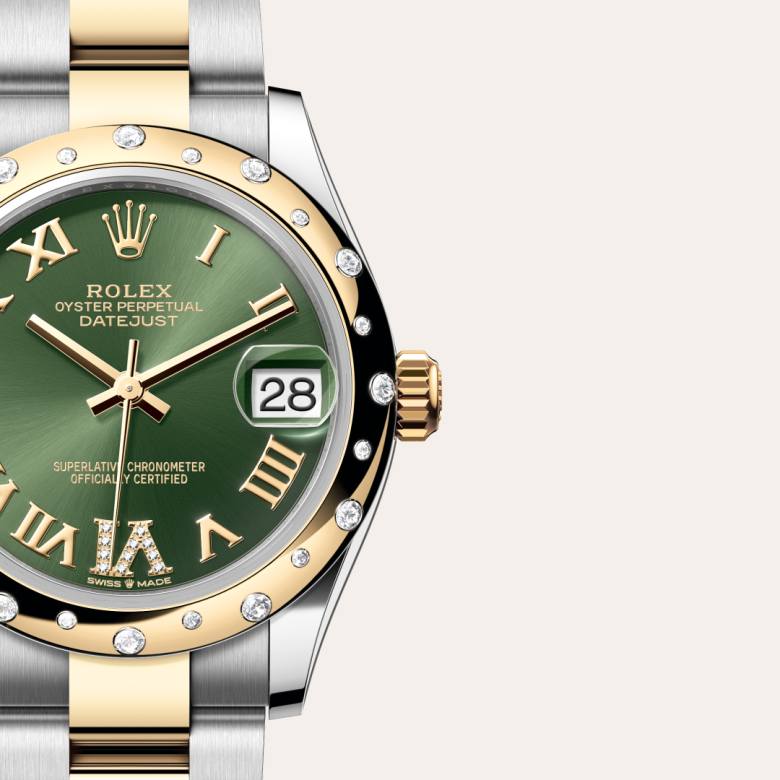 Rolex Datejust 31 [M278343RBR-0015] Olive green set with diamonds dial - Kirk Freeport