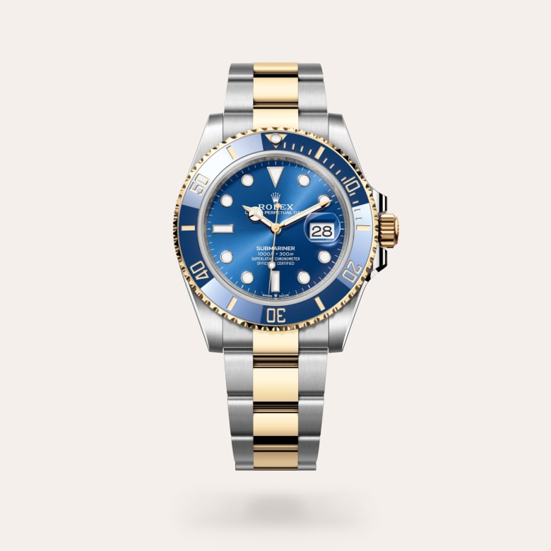 Rolex Submariner Date [M126613LB-0002] in yellow rolesor - combination of oystersteel and yellow gold with a royal blue dial, unidirectional rotatable 60-minute graduated, scratch-resistant cerachrom insert in blue ceramic, numerals and graduations coated in gold bezel, and yellow rolesor - combination of oystersteel and yellow gold bracelet.