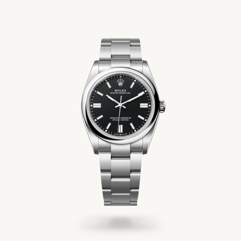 Rolex Oyster Perpetual 36 [M126000-0014] in oystersteel with a black dial, domed bezel, and oystersteel bracelet - Kirk Freeport