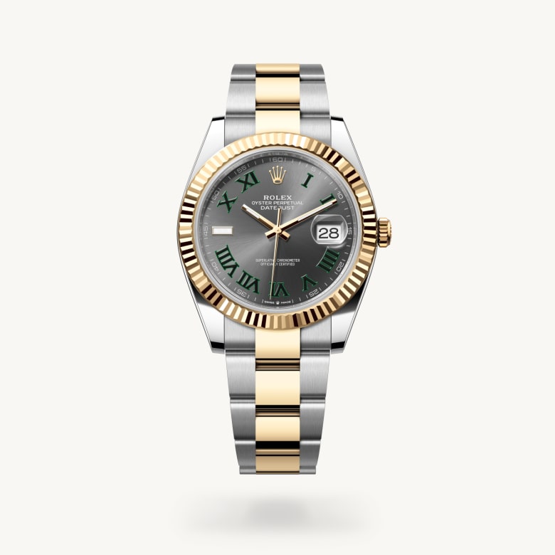 Rolex Datejust 41 [M126333-0019] in yellow rolesor - combination of oystersteel and yellow gold with a slate dial, fluted bezel, and yellow rolesor - combination of oystersteel and yellow gold bracelet - Kirk Freeport