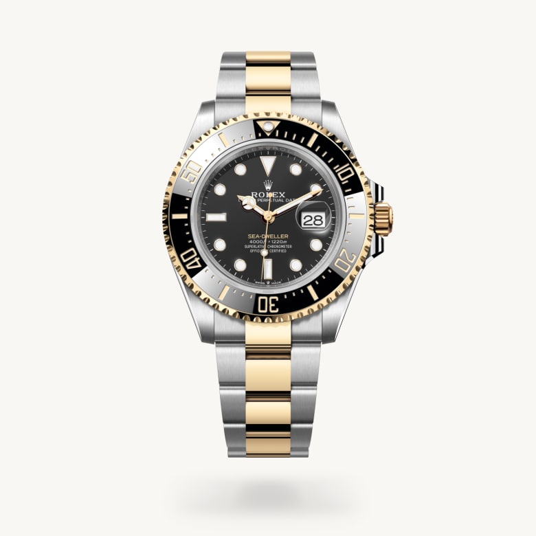 Rolex Sea-Dweller [M126603-0001] in yellow rolesor - combination of oystersteel and yellow gold with a intense black dial, unidirectional rotatable 60-minute graduated, scratch-resistant cerachrom insert in black ceramic, numerals and graduations coated in gold bezel, and yellow rolesor - combination of oystersteel and yellow gold bracelet - Kirk Freeport