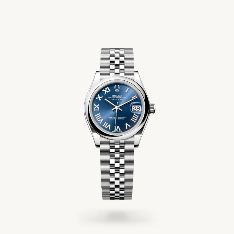 Rolex Datejust 31 [M278240-0018] in oystersteel with a bright blue dial, domed bezel, and oystersteel bracelet - Kirk Freeport