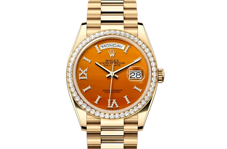 Rolex Day-Date Oyster, 36 mm, yellow gold and diamonds, M128348RBR-0049