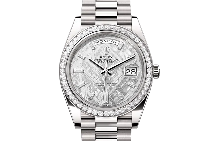 Rolex Day-Date Oyster, 40 mm, white gold and diamonds, M228349RBR-0040