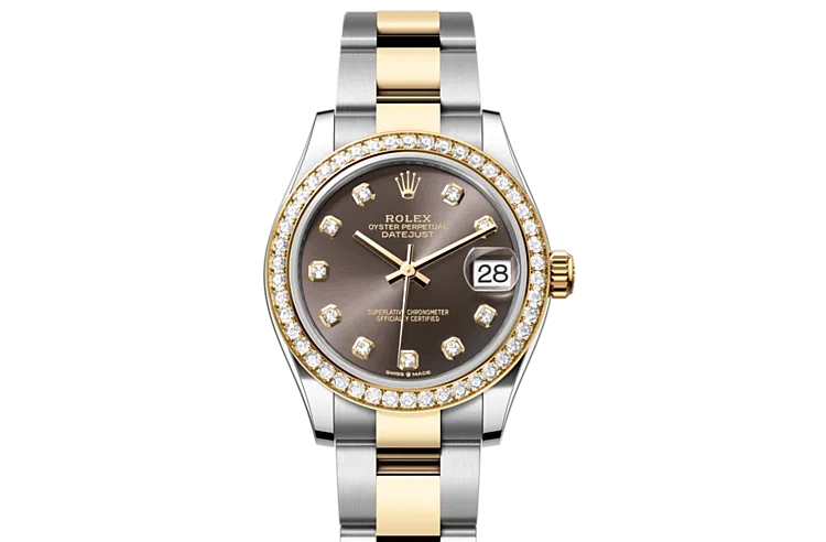 Rolex Datejust Oyster, 31 mm, Oystersteel, yellow gold and diamonds, M278383RBR-0021