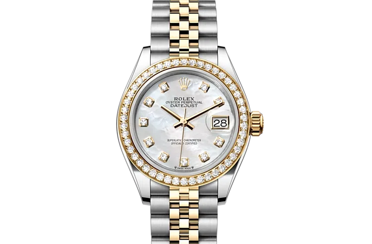 Rolex Lady-Datejust Oyster, 28 mm, Oystersteel, yellow gold and diamonds, M279383RBR-0019