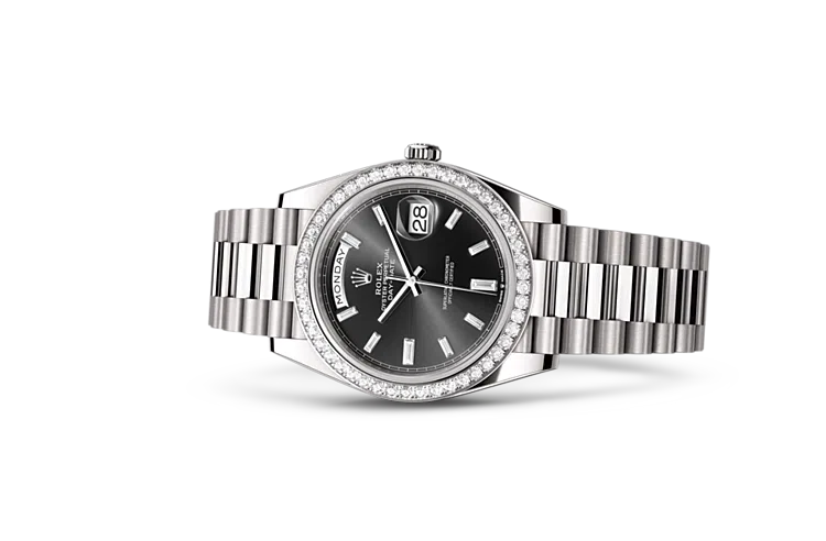 Rolex Day-Date Oyster, 40 mm, white gold and diamonds, M228349RBR-0003