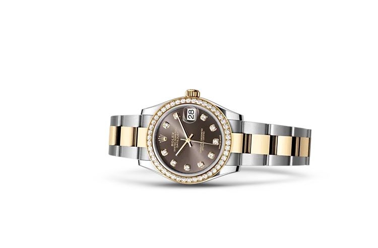 Rolex Datejust Oyster, 31 mm, Oystersteel, yellow gold and diamonds, M278383RBR-0021
