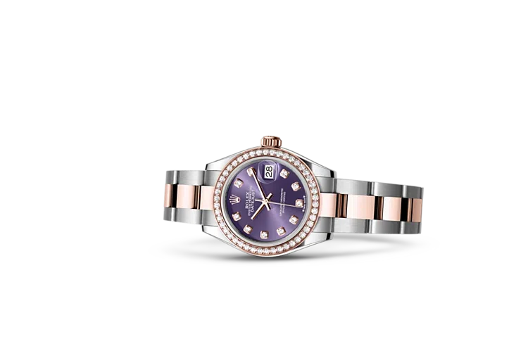 Rolex Lady-Datejust Oyster, 28 mm, Oystersteel, Everose gold and diamonds, M279381RBR-0016