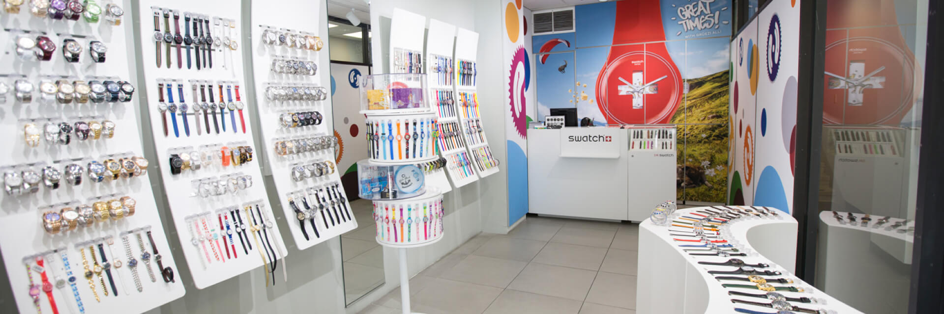 Swatch store interior in the Cayman Islands