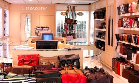 Timezone store interior with handbags or purses