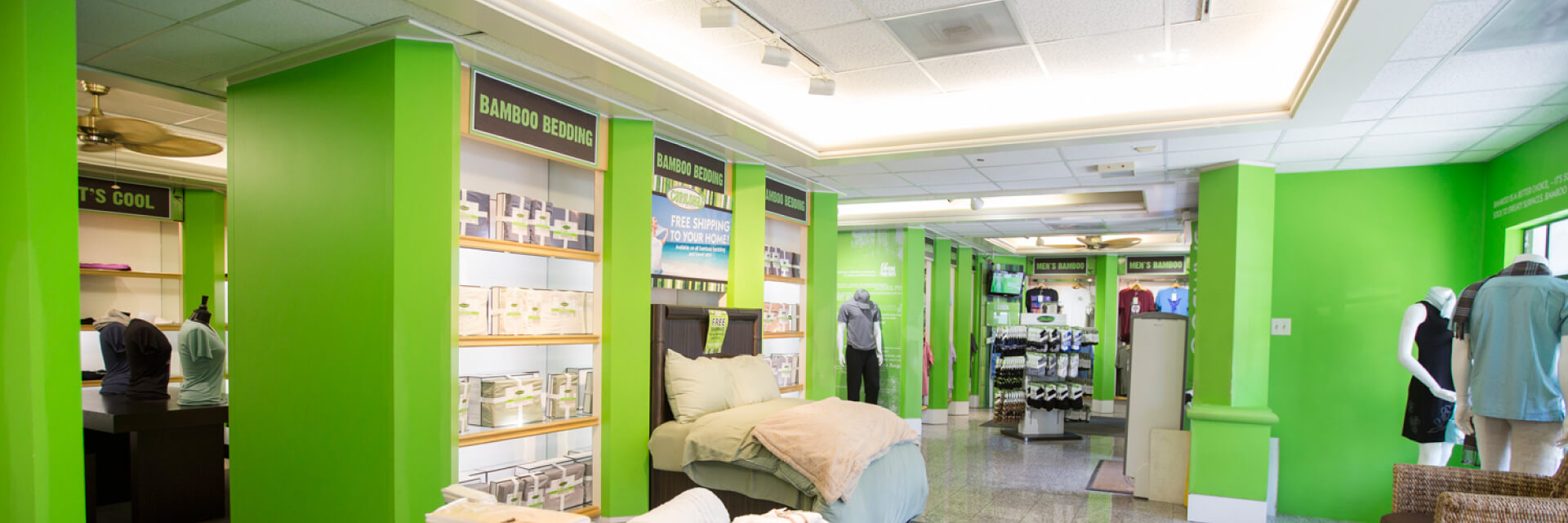 Bamboo Bedding store interior in Cayman Islands