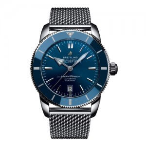 Breitling Watches stylish metallic grey and blue watch