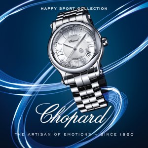 Chopard silver happy sport collection watch