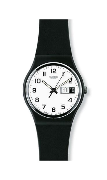 Swatch black and white watch