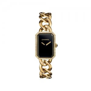 Priemere Womens Gold Watch with Black Face by Chanel at Kirk Freeport in the Cayman Islands