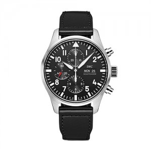 IWC Schaffhausen metallic grey and black watch