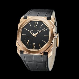 Bvlgari Watches black and rose gold watch