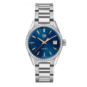 TAG Heuer Watches metallic grey and blue watch