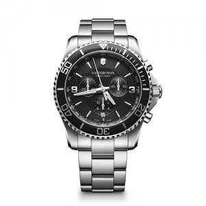 Victorinox Swiss Army Geneve black and metallic grey watch