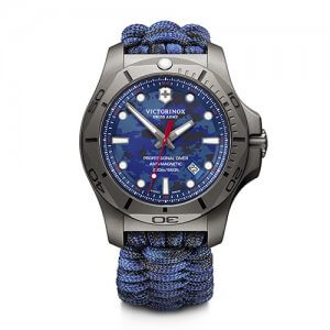 Victorinox Swiss Army grey and blue watch with blue band