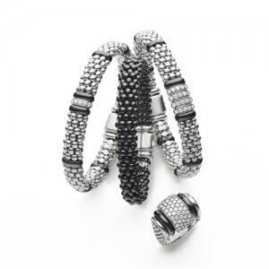 Lagos Jewelry Black and grey metalic bead bracelet