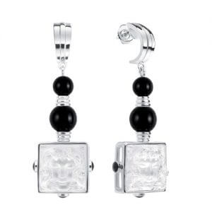 Lalique Crystal unique shaped earrings