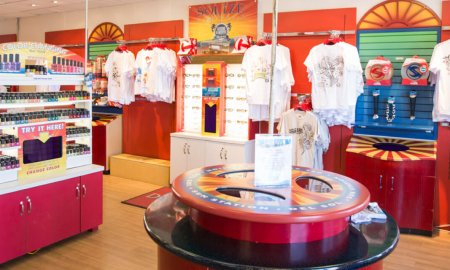 Kirk Freeport store interior watches and apparel