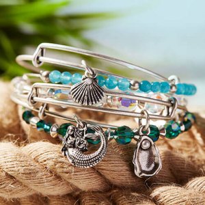 Turquoise crystal bangle bracelet by Alex & Ani Jewelry at Kirk Freeport in Grand Cayman