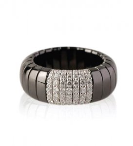Roberto Demeglio Jewelry unique black ring with a diamond setting