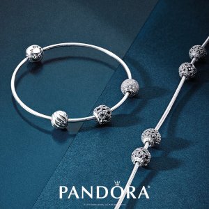 Pandora Essence Jewelry Collection metallic grey charm and jewel bracelet