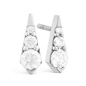 Hearts on Fire Triplicity Collection Silver and diamond earrings