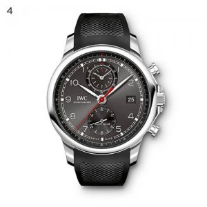 IWC Schaffhausen black and metallic grey watch