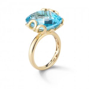 Miseno Foglia Di Mare (Sea Leaf) Jewelry Collection 2017 light blue jewel with gold band