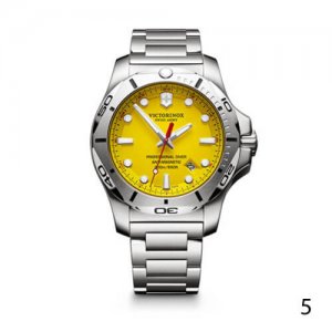 Victorinox Swiss Army yellow and metallic grey watch