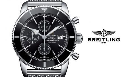 Breitling Watches 1884 black and metallic grey watch