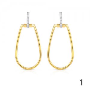 Roberto Coin Classic Parisienne Hoops Oval Hoop Earrings with diamonds in yellow or rose gold