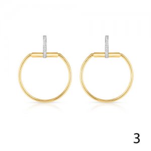 Roberto Coin Classic Parisienne Hoops Round Hoop Earrings with Diamonds in Yellow, white, or rose gold